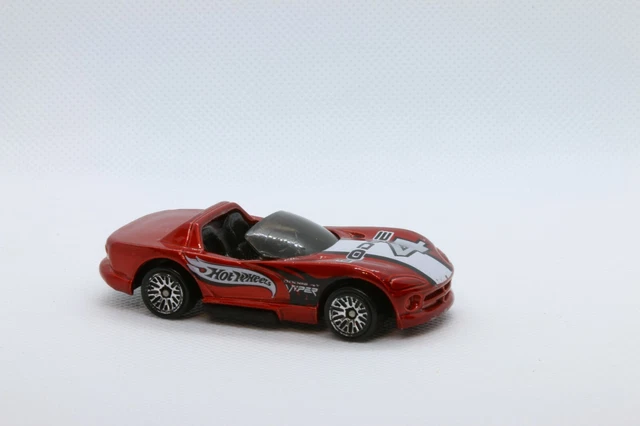1992 Hot Wheels DODGE VIPER TEAM #4 rot Druckguss 1:64 Jubiläum B-Day lose 3