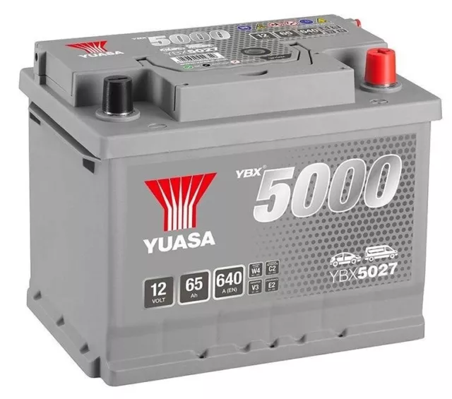 YBX5027 Yuasa Silver High Performance Car Battery 12V 65Ah HSB027