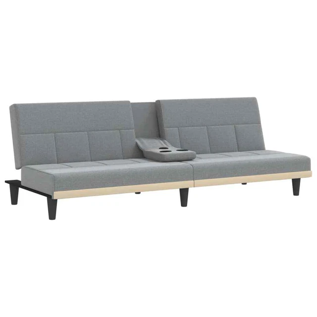 AX Divano Letto Ospiti Grigio USB Schienale Regolabile Portabicchieri New 351863