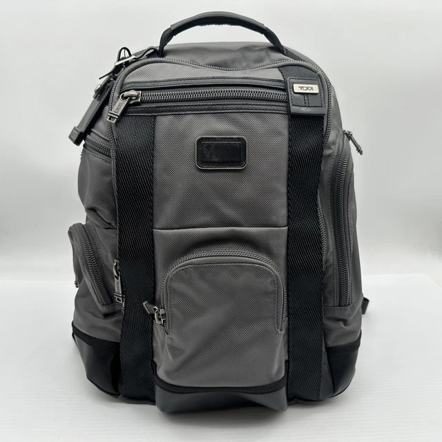 TUMI 222389CG2E Alpha Bravo Shaw Deluxe Brief Pack  Backpack Laptop Gray Blk EUC