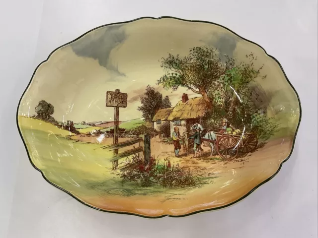 ROYAL DOULTON SERIES WARE RUSTIC ENGLAND OVAL LARGE BOWL  D5694 Aus 16306/7/8 2