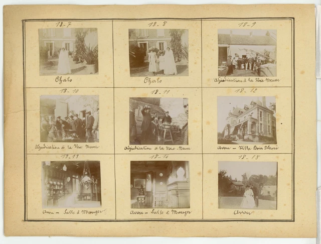 France, Avon, diverses vues de la ville  vintage silver print,ensemble de neuf