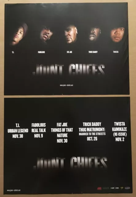 JOINT CHIEFS Rare 2004 DOUBLE SIDED PROMO POSTER For FAT JOE T.I. CD Fabolous