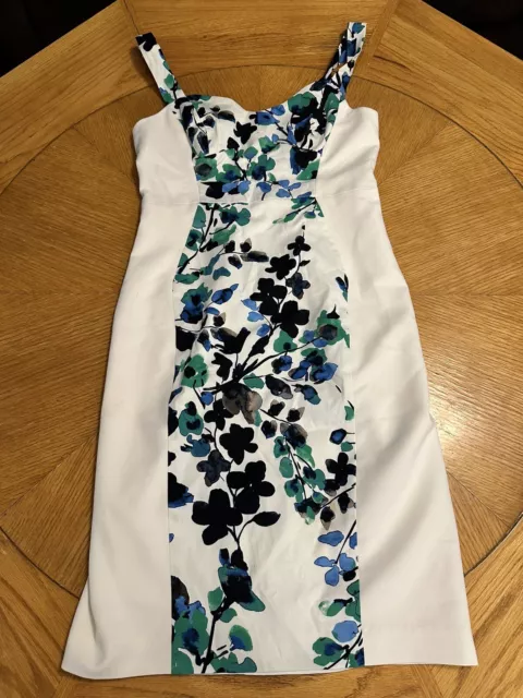 Black Halo Green Blue Floral Panel Sweetheart Sadie Sheath Dress Women’s Size 8