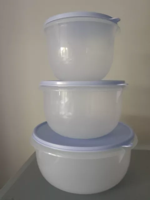 Tupperware Classic Bowl Set of 3 light purple seal NEW