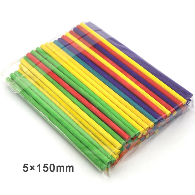 Caña de toalla de madera de abedul de color 5 mm diámetros x 150 mm palos artesanales de tapicería de madera