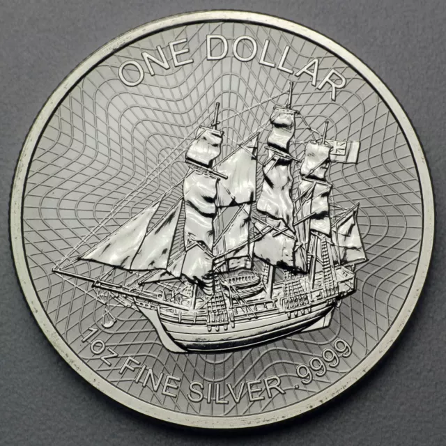 Silbermünze 1 oz Cook Island Bounty 2017 999 in Münztasche Webbing