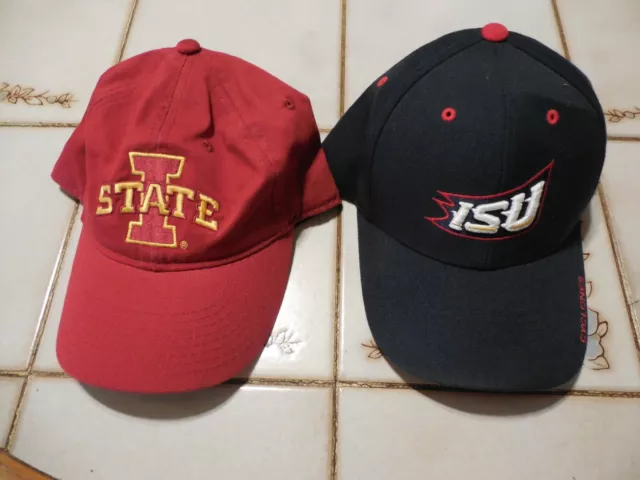 Iowa State University ISU Cyclones Embroidered Baseball Caps Set of Two in EUC