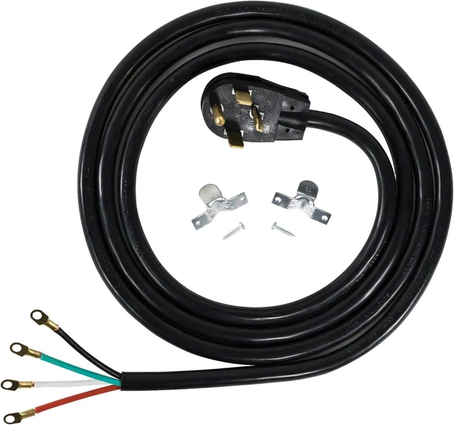 Accessories 30-Amp Appliance Power Cord, 4 Prong Dryer Cord, 4 Color Coded Wires