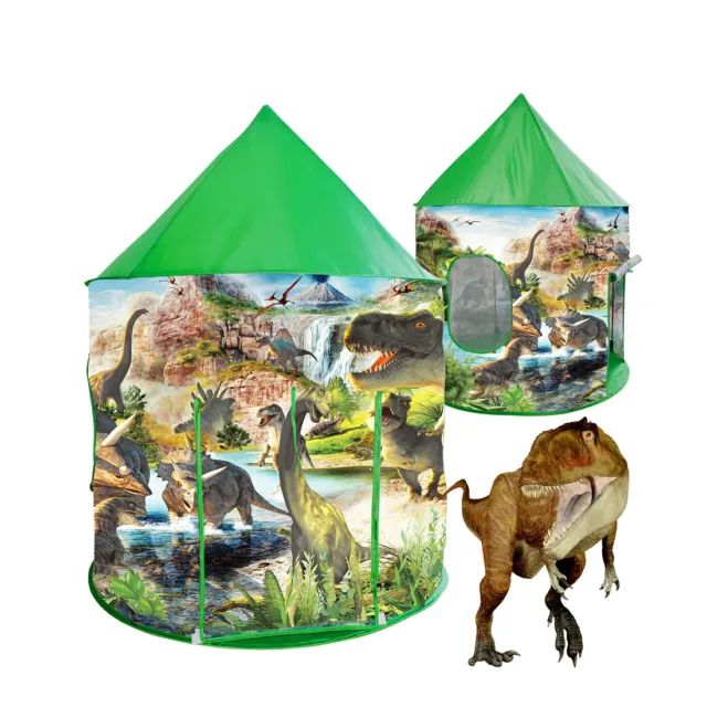 Kids Baby Pop Up Play Tent Cute Dinosaur Boys Playhouse Christmas Gift