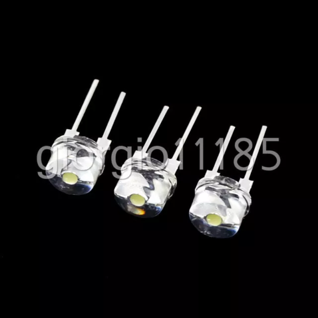 US Stock 50pcs New Straw Hat 8mm 0.5W White LED Light Emitting Diode