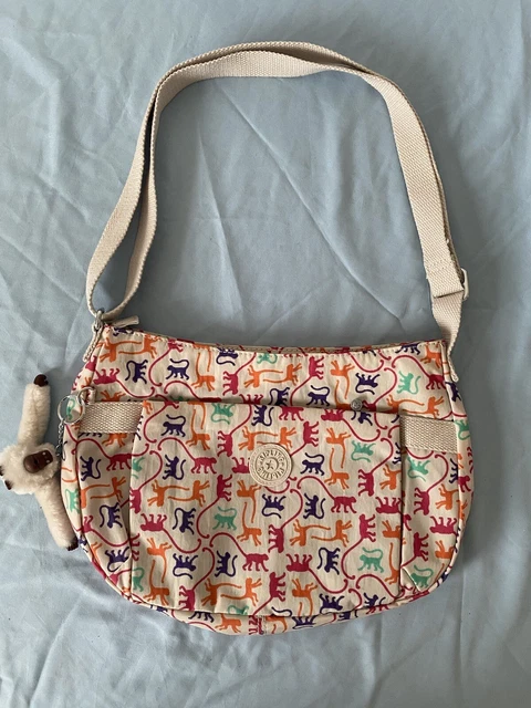 New Kipling Cream Monkey Mania Crossbody Handbag With Monkey Charm