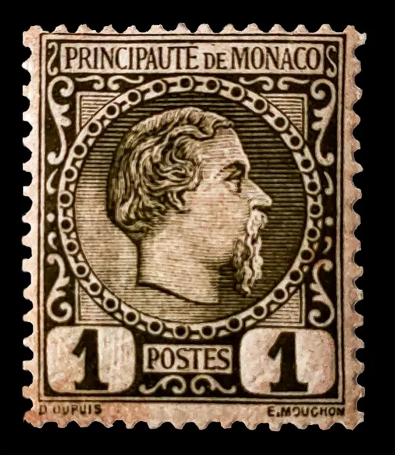 Timbre monaco: N° 1 de 1885 Prince Charles III