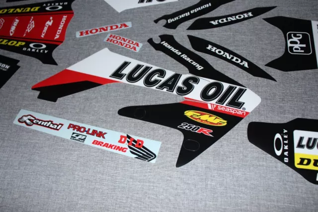 Honda Crf250R 2004-2009  Lucas Oil Black Mx Graphics Kit Decals Kit Sticker Kit 2