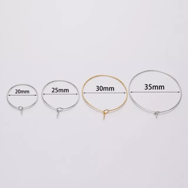 50PCS For DIY Jewelry Making Charm Beading Hoop Loop Earring Ear Wire Big Circle