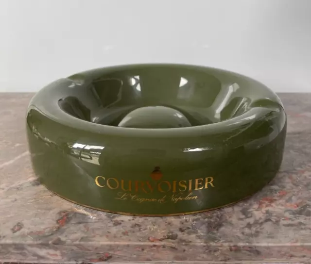 Grand cendrier publicitaire COURVOISIER Cognac Napoléon PORCELAINE LIMOGES 22cm