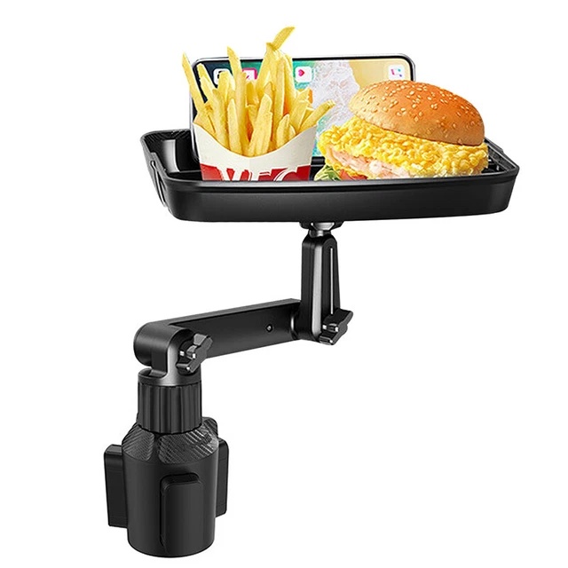 Portabicchiere auto universale vassoio regolabile auto cellulare montaggio tavolo da alimentazione ~^