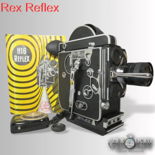 Bolex H16 Rex Reflex 16Mm Movie Camera, Flat Base Included + 12.5Mm C-Mount Lens