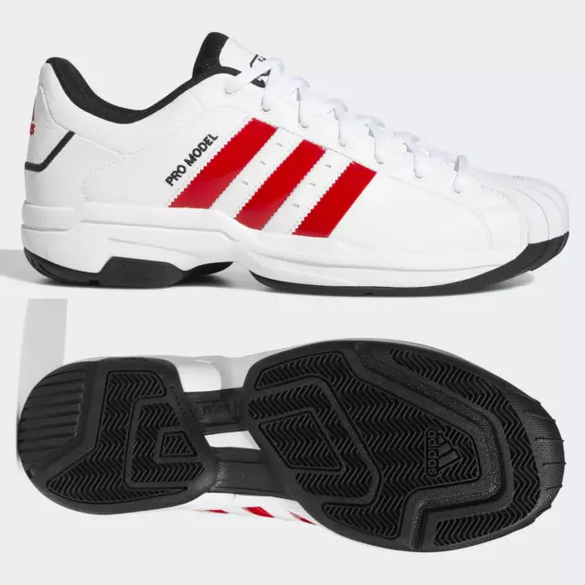 Adidas Pro Modell 2G Low Herren GRÖSSE 8 8,5 9 9,5 10 Basketball-Turnschuhe weiß rot