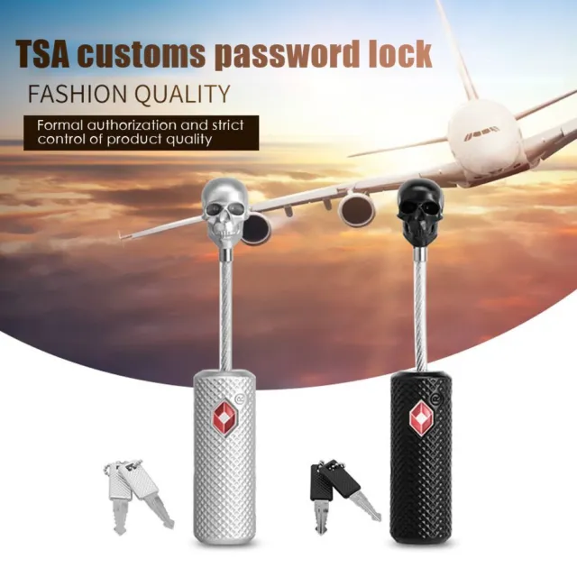 Lock Safely Code Lock 3 Dial Digit Combination Lock Skull Metal Luggage Locks