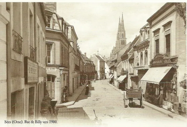 Reproduction Carte Postale Ancienne - Sees Orne Rue De Billy / Postcard France