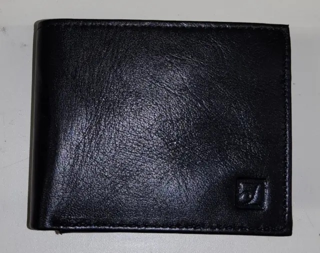 Stone Mountain Soft Black Leather Rfid Protection Bi-Fold Men's Wallet - New