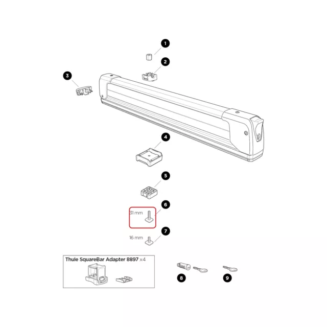 Thule T-Bolt M6x31mm für SnowPack Extender 52864