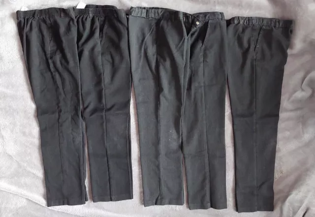 Bundle of boys grey school trousers. Size 10-11 years. Adjustable waist. 5 Pairs