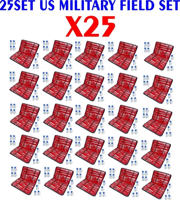 25SEt US Military Field Minor Surgery Kit Surgical Veterinary Instruments