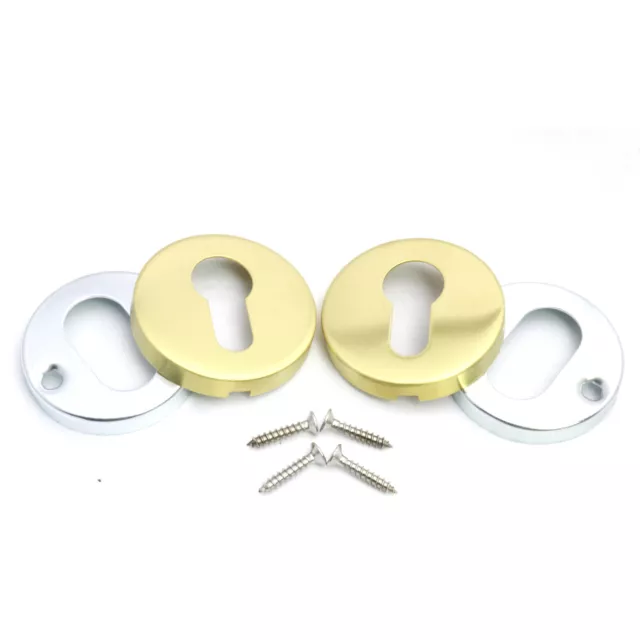 Brushed Satin Escutcheon Plates for Euro Cylinder Profile Key Hole Cover 50mm