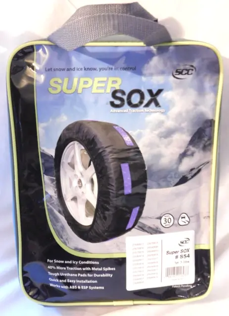 SCC S54 SuperSox Tire Traction with Reinforced Studded Urethane Pads - NEW