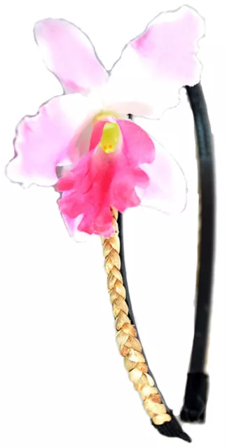 Pink FLOWER Blüten ORCHIDEEN Tiki Vintage Haarreif Rockabilly 50s Accessoires