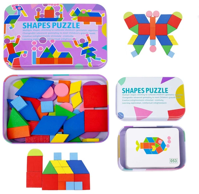 Educational Wooden Jigsaw Puzzle Toys for Ages 2+ Sorting and Stacking Games
