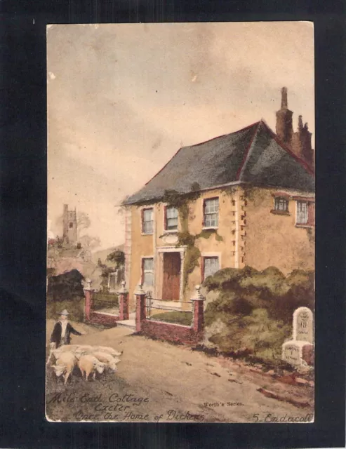 D0311 UK Exeter Mile End Cottage Worths Series Artist Endacott vintage postcard