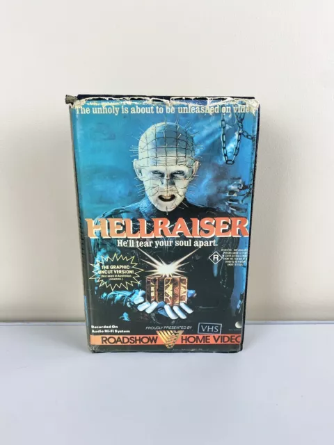 Hellraiser VHS Roadshow Big Box Clamshell Horror Cassette Tape Movie