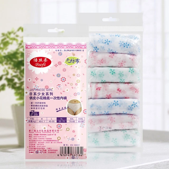 Bandage Lingerie for Women Panties 7 PC Travel Disposable Briefs Women Cotton