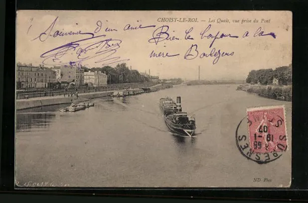 CPA Choisy-le-Roi, les Quais, vue prise du Pont 1907