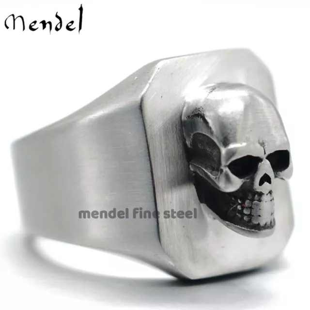 MENDEL Mens Gothic Goth Punk Biker Skull Ring For Men Stainless Steel Size 7-15