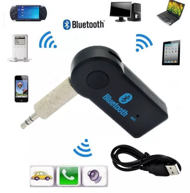 2 IN 1 Receptor Wireless Bluetooth Música Audio 5.0 3.5 Streaming Auto A2DP PC