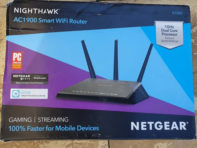 NETGEAR Smart Wi-Fi Router Nighthawk AC1900 R7000 For Gaming & Streaming 9