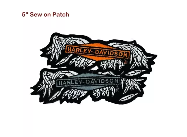 HARLEY DAVIDSON BROKEN WING EMBROIDERED PATCH 5" Sew on Patch