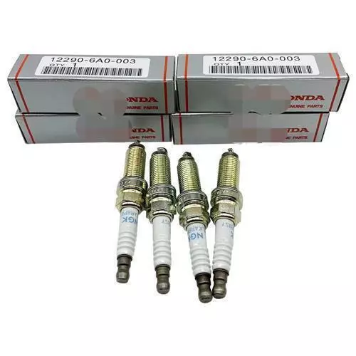 4PC  12290-6A0-A01 Spark Plug (DILKAR8P8SY) New  Factory Part for Honda  US BSET