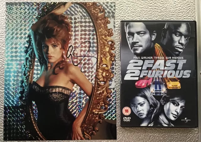 EVA MENDES,2 FAST 2 FURIOUS,2006 DVD,+ 8” x 10” GENUINE HAND SIGNED PHOTO ,COA