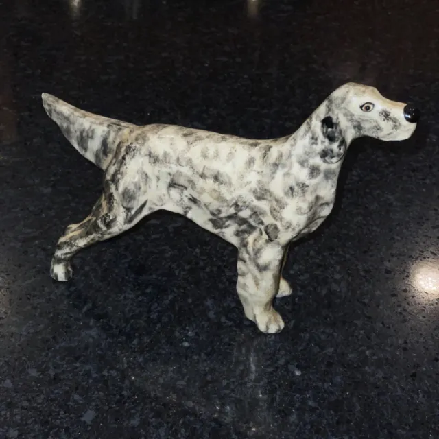 EUC Rare Vintage English Setter Dog Hunting Porcelain Figurine Artist Handmade
