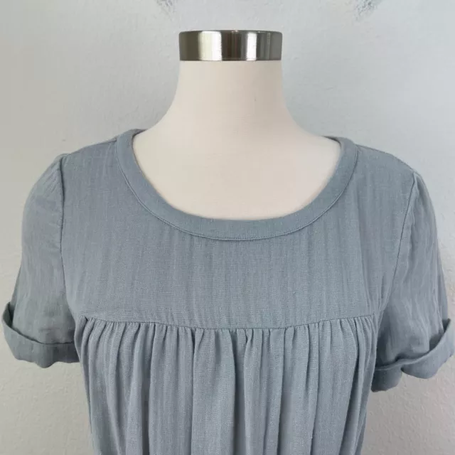 Piperlime Collection Size Medium Gray Tiered Dress Gauzy Short Sleeve 2