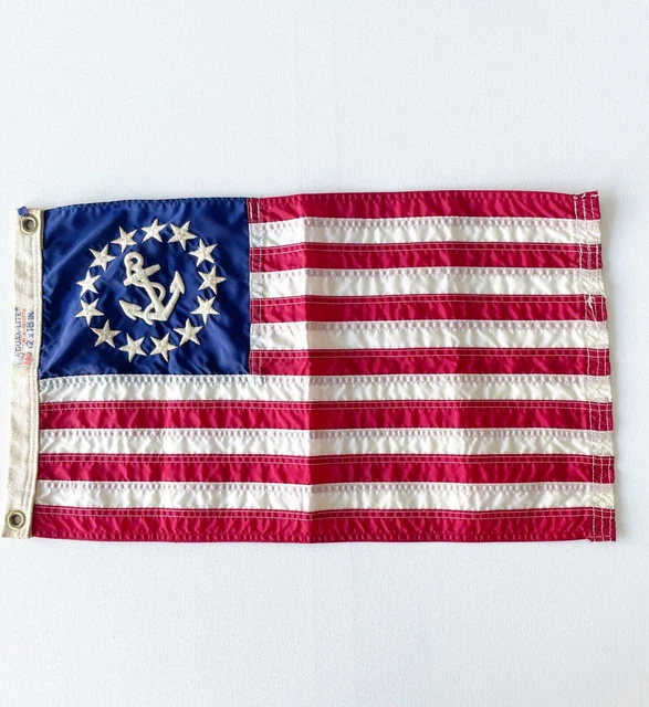 Vintage Nautical Yacht Ensign American Flag Anchor Boat By Duralite 12x18
