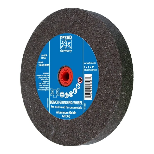 Bench Grinding Wheel Universal Type | 7x1x1 inch, vitrified Bond, Regular Alumi