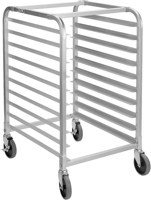 Bun Pan Rack 10 Tier with Wheels, Commercial Bakery Racking of Aluminum for Full