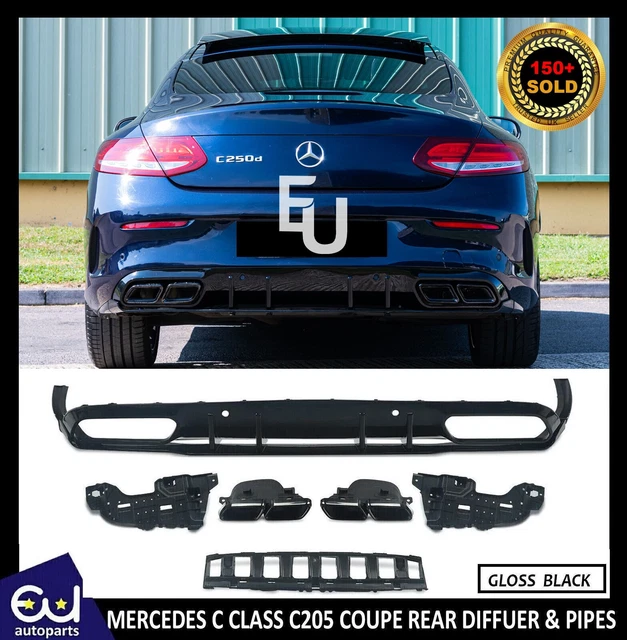 REAR DIFFUSER & Tail Pipe For Mercedes C Class A205 C205 Coupe Amg C63 ...