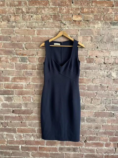 Michael Kors Collection Women’s Dress, Sz 6, Navy Blue Wool/Spandex Italy